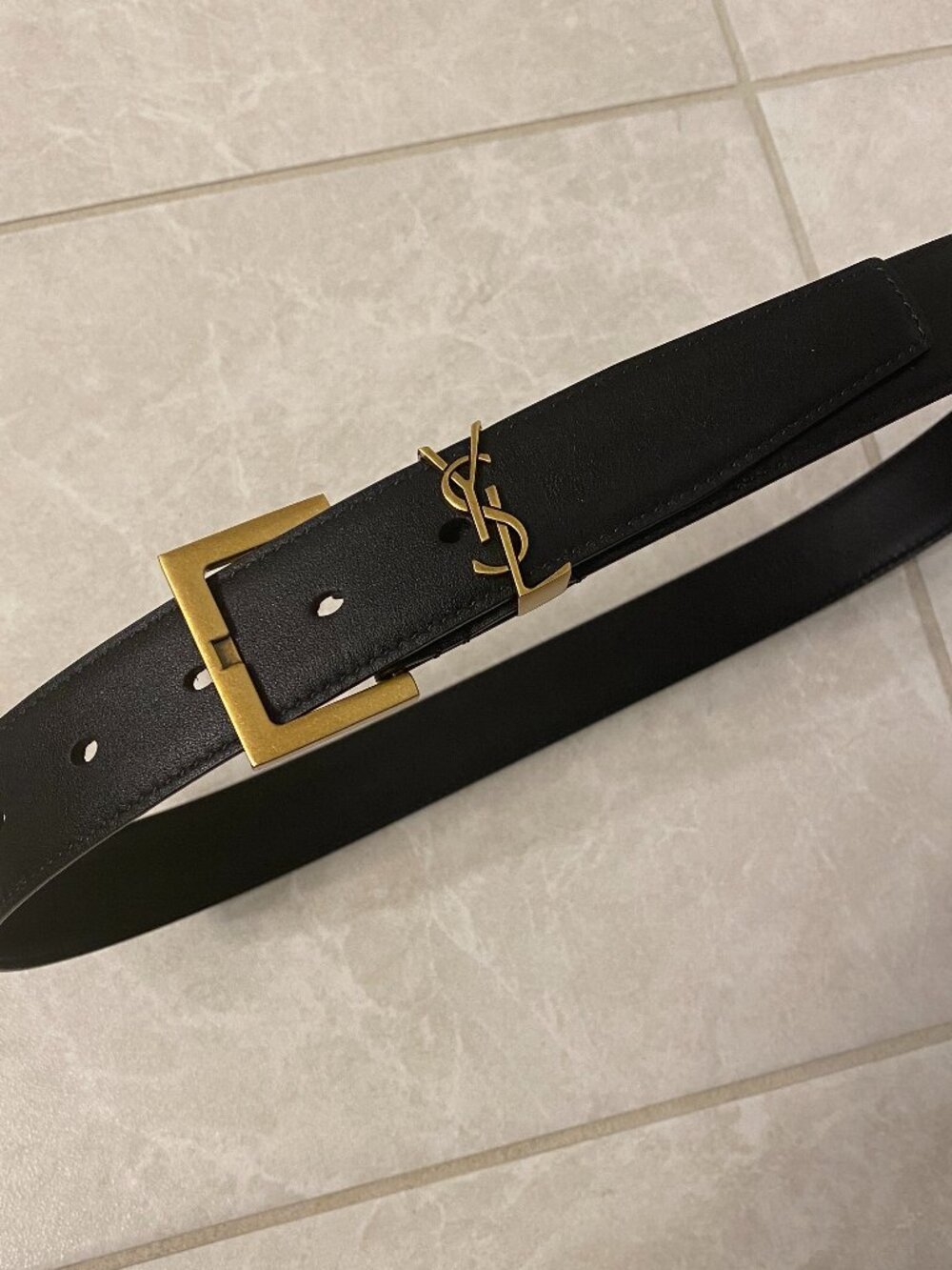 Saint Laurent YSL Belt in Smooth Calfskin Black